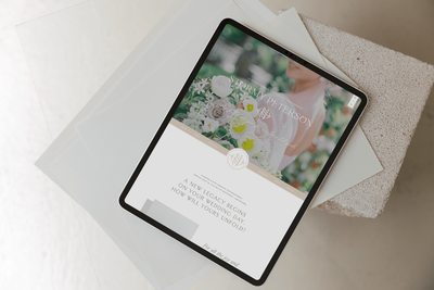 Ipad mockup displaying a Showit webpage.