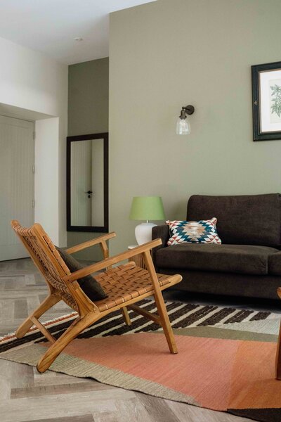 A modern seating area at Kinclune House.