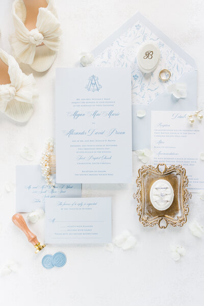 wedding invitations and bridal details