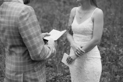 Privately exchanging vows near Custer, SD