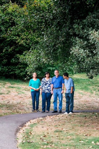 Bothell family walking in park