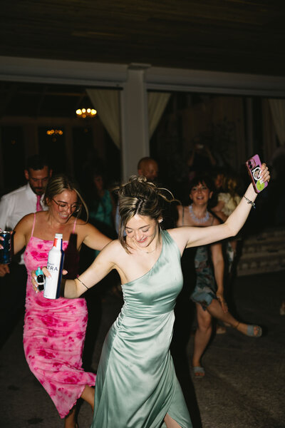 Guests having fun during wedding reception