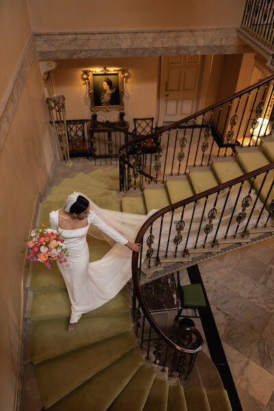 Editorial bridal portrait at Cotswold wedding venue Sezincote