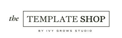 Logo for the Template Shop by Ivy Grows Studio
