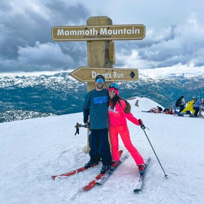 Engaged couple goes skiing!