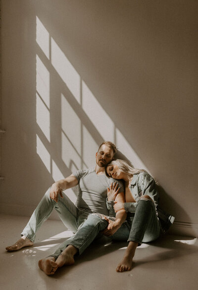 studio engagement photos in New England
