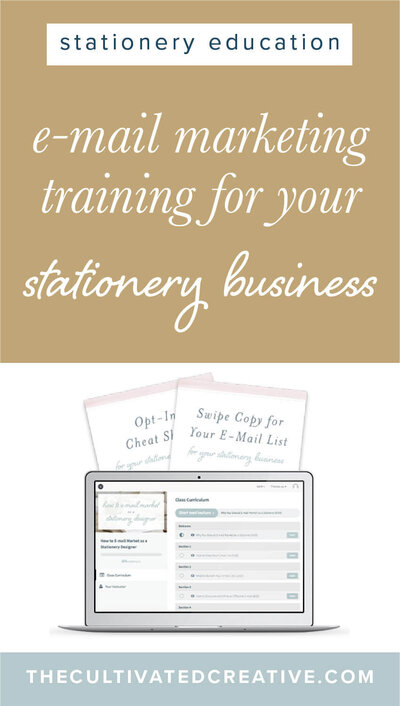 This course will walk you step by step to get your e-mail marketing game set up and working for you, even as a stationery designer with a limited timeframe audience. Designed by Heather O'Brien Design #emailmarketingtips #marketingtips #onlinemarketing