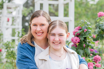 Mother and giggling daughter