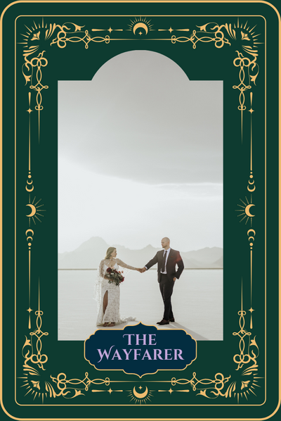 Adventure elopement photography at the Bonneville Salt Flats in Utah – cinematic couple holding hands in moody landscape.