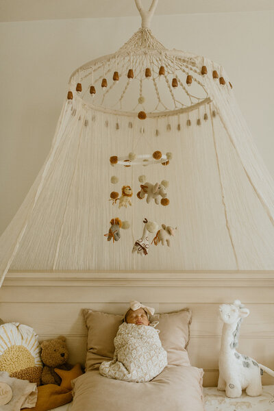 home family session baby under mobile