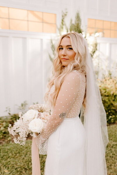 Bride with bouquet