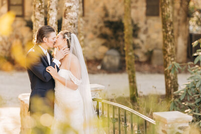 Chota Falls Wedding - Bride & Groom share a kiss