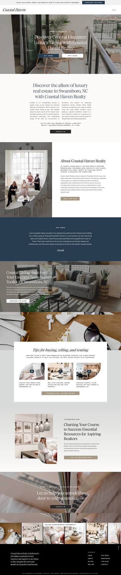 Showit website template for realtors