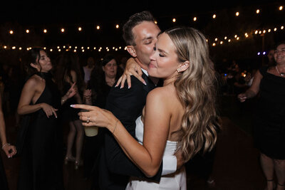 Bride and groom on the dance floor wedding photography at Tuscan Rose Ranch