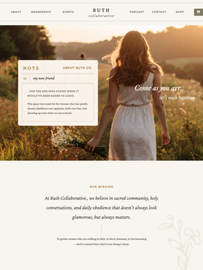 kimberly showit website template for coaches and course creators, about page mocked up on an ipad