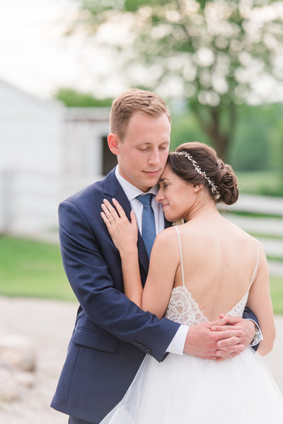 Chicago wedding bride and groom farm