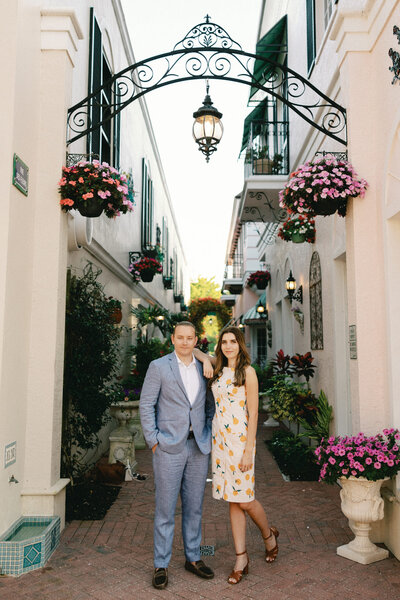 engagement photos in downtown naples, by wedding photographer and videographer team