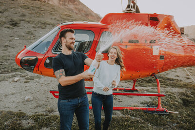 Banff Helicopter Engagement Session - Rockies Heli Canada