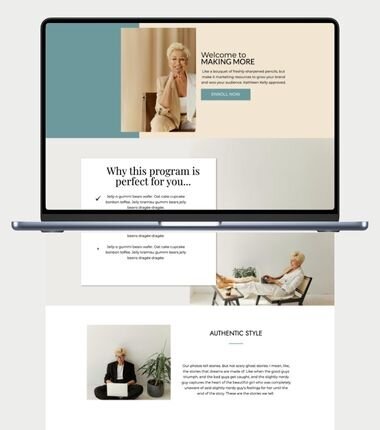 Nora Sales Page Template for Showit