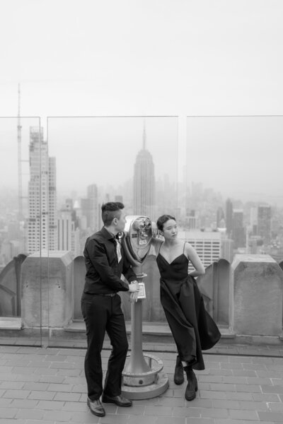 Fashion forward Wedding couple in downtown Raleigh