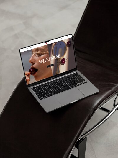 iPad mockup displaying a customized Showit website template made by VividHause