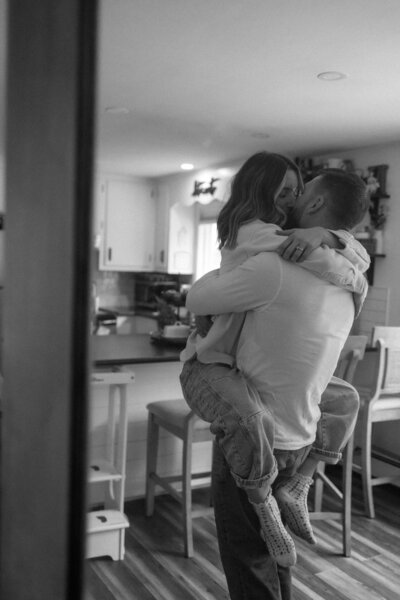 Authentic in-home family portraits with earthy tones and joyful energy.
