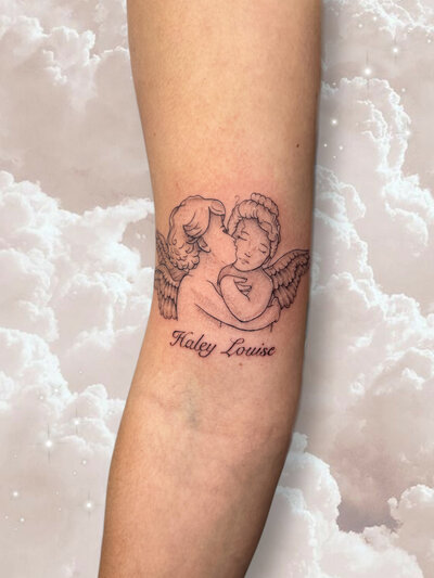 Tattoo of cherubs