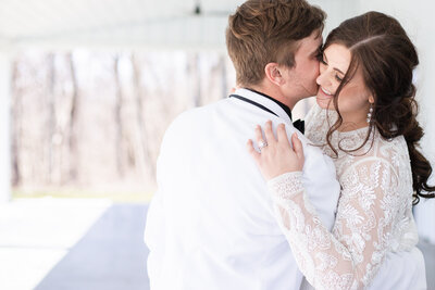 Bride and groom dancing at Cliffside Acres