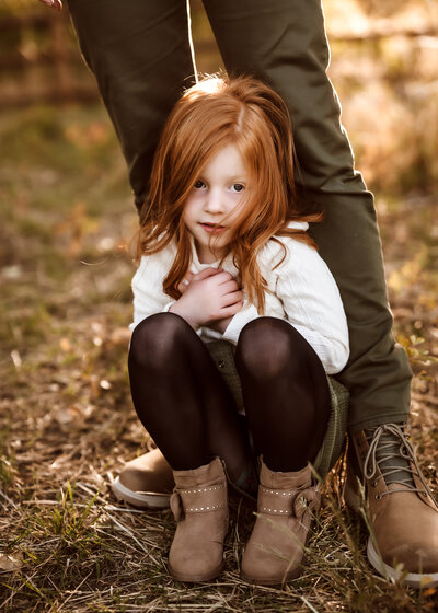 fall family photos in Boulder Colorado at sunset with father daughter