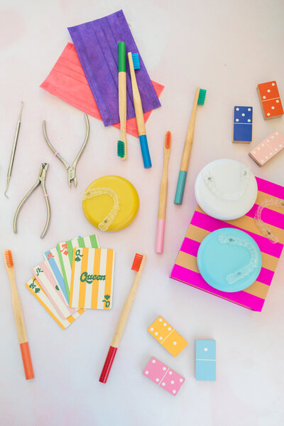 Orthodontic tools with aligners and braces in our Nashville orthodontic office for children, teens and adults