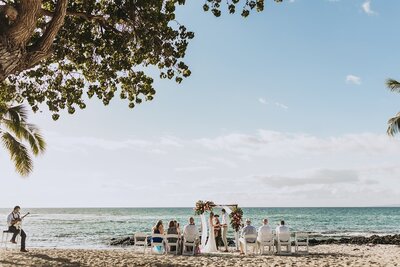 Hawaii beach intimate wedding
