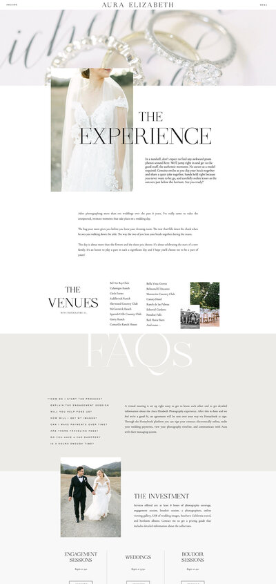 Aura Experience - Garden of Muses Showit Website Template
