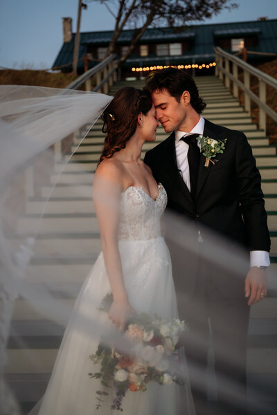 Couples portraits at Loon Lodge in Rangeley Maine