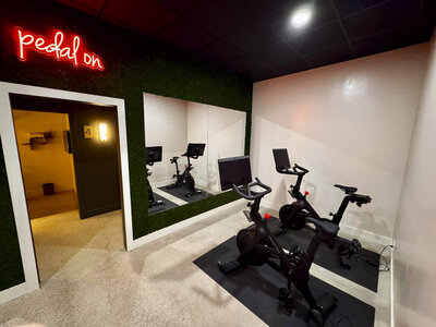 Peloton room with 2 bikes