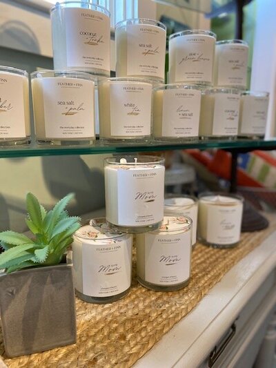 Feather & Finn candles found at joye