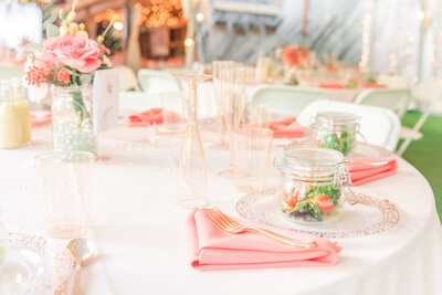reception details of table with napkins and silverware