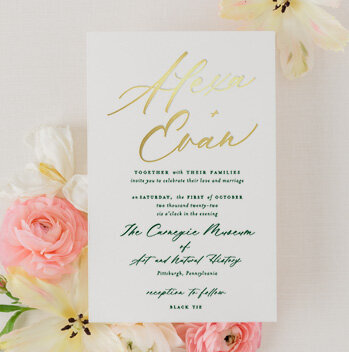 Floral Wedding Invitation Monogram