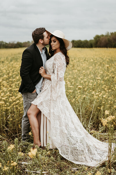 003-Millennium-Moments_Chicago-Wedding-Photographer_Flower-Field-Engagement_Essence-Flutter-Dress_Boho