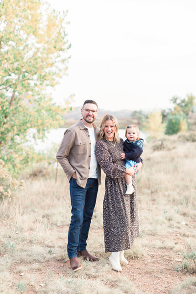 Family photo during golden hour in Littleton, Colorado