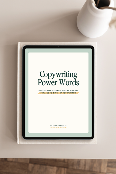 The cover page of a free swipe file titled: Copywriting Power Words 