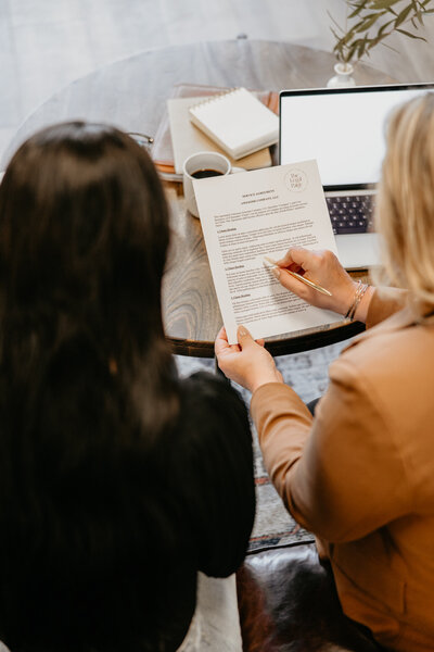 Lawyer consulting with a client
