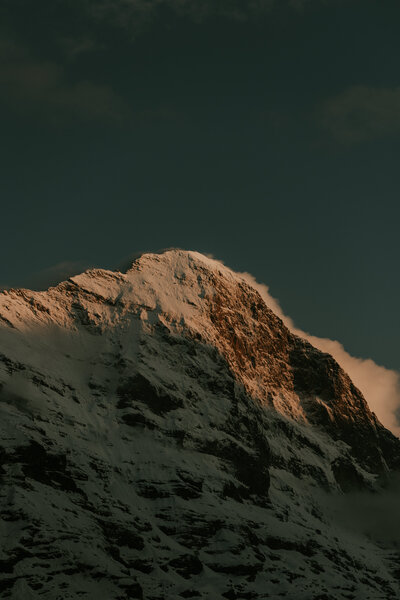 Mountains at sunset in Grindelwald, Switzerland