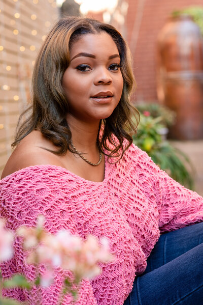 Senior portrait of young lady in pink