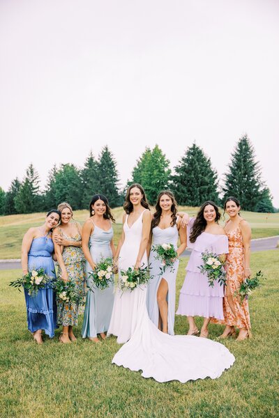 Bride and bridesmaids