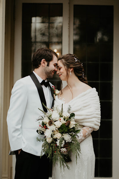Couple smiling after their wedding at the Lairmont in Washington