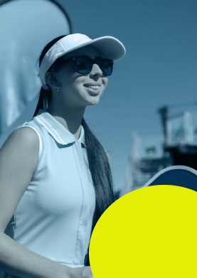 woman with pickleball racket