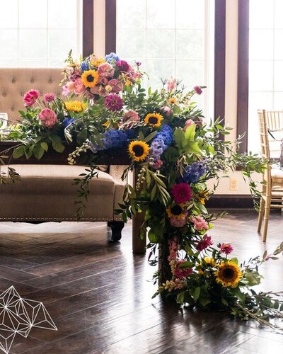 Leigh Florist Design Studio Wedding Sweet heart table flowers