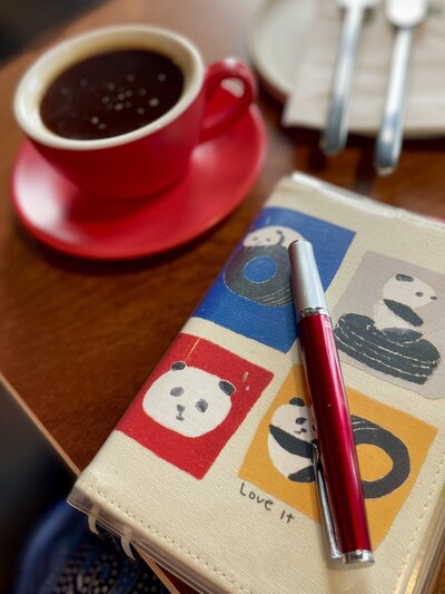 Kopi and pens beloved by Maureen Tai