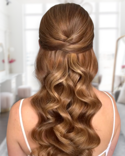 Hair up hair down bronde