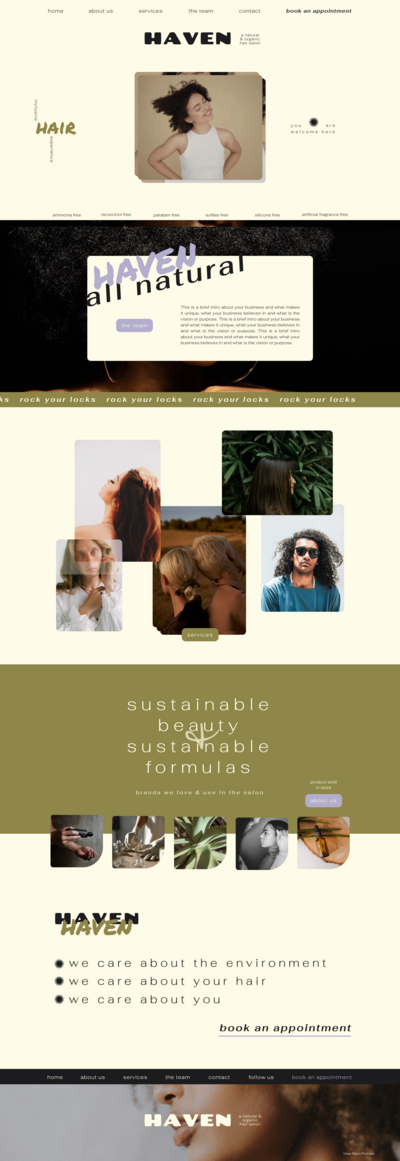Holistic Salon Branding for Wellness Salon Website
